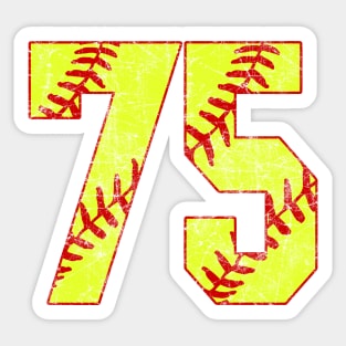 Fastpitch Softball Number 75 #75 Softball Shirt Jersey Uniform Favorite Player Biggest Fan Sticker